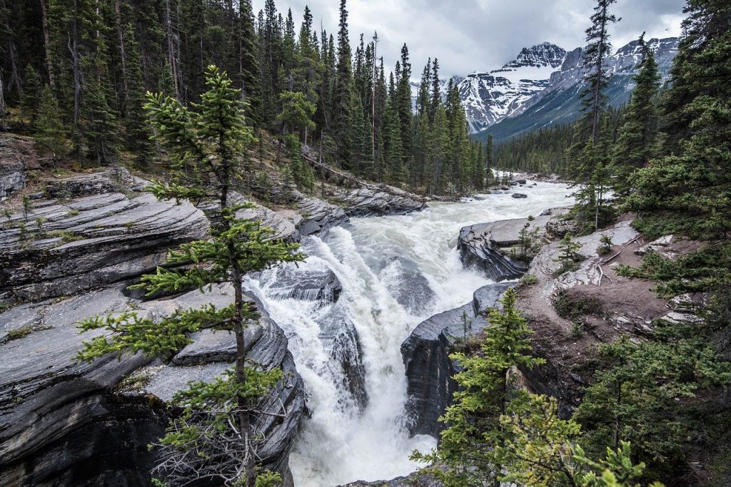 waterfall, canada, landscape